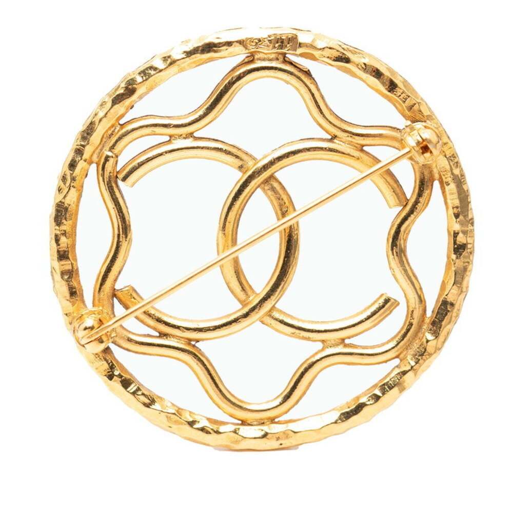 CHANEL Authentic Gold Logo Brooch - Picture 2 of 6